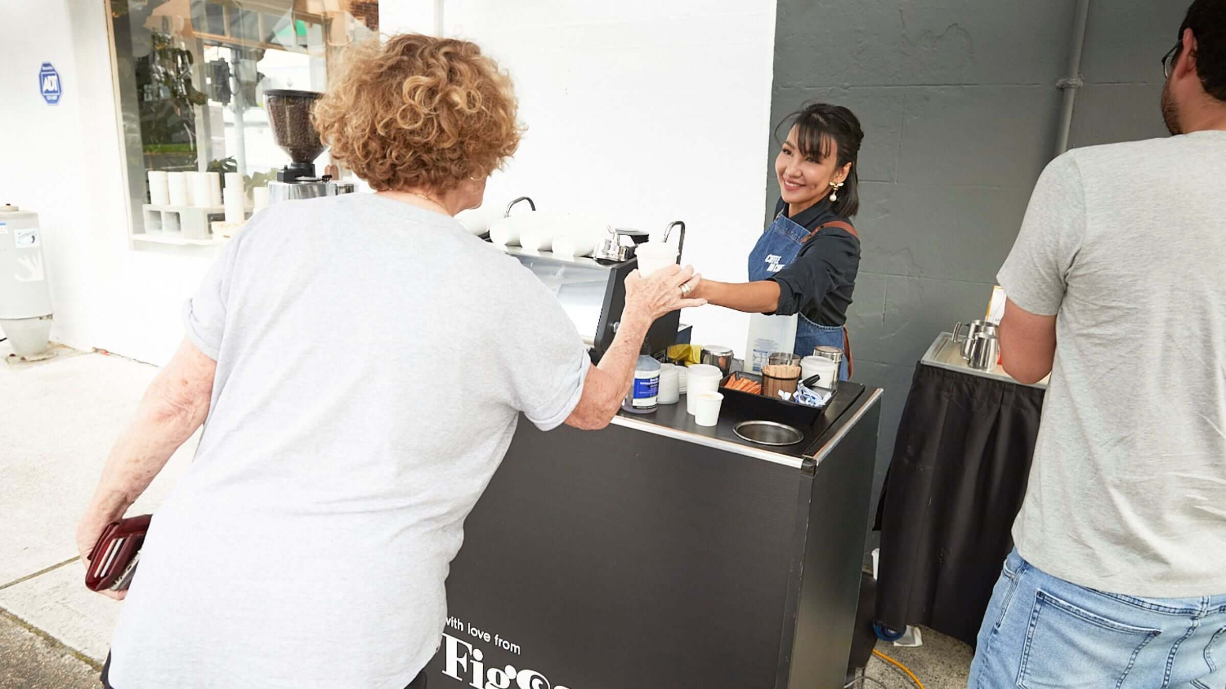 Coffee cart at activation event in Sydney