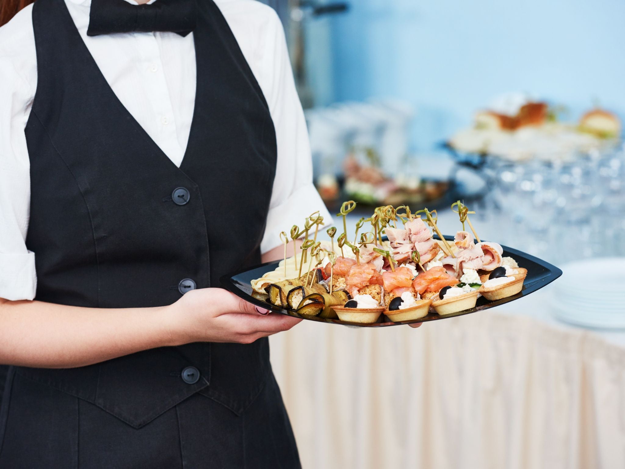 Canapé service at corporate event