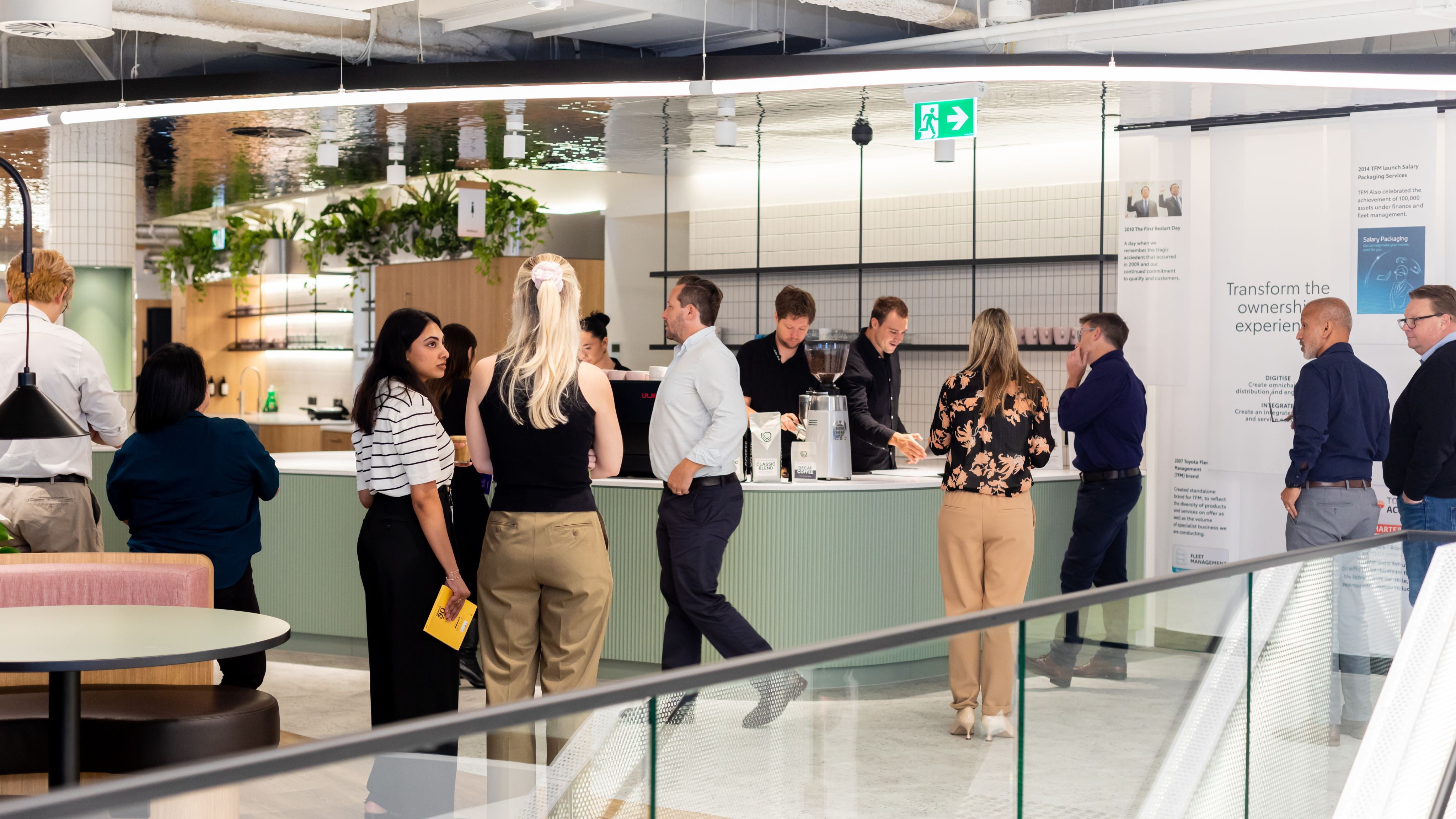 Staff at their in-house cafe