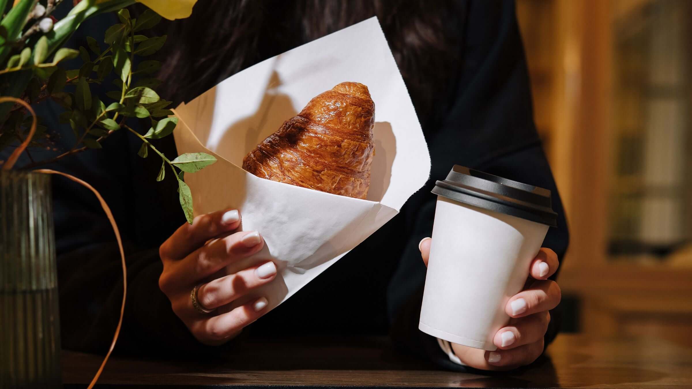 Coffee and croissant