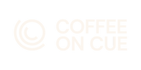Coffee on Cue white logo rectangle