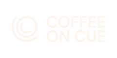 Coffee on Cue white logo rectangle