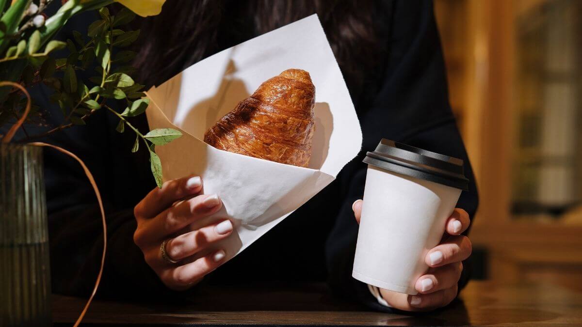 Croissant and coffee at event