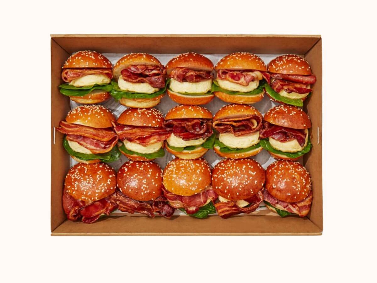 Egg & bacon slider platter