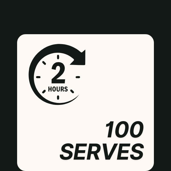 2 hour 100 serves package