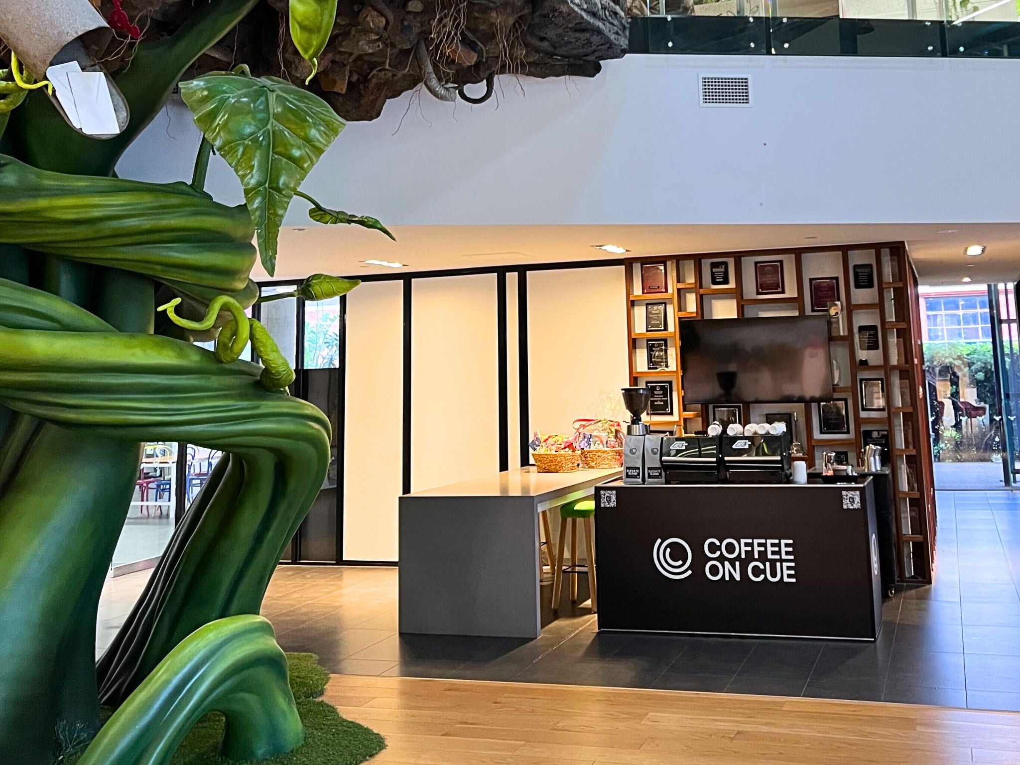 Coffee cart set up inside of office space