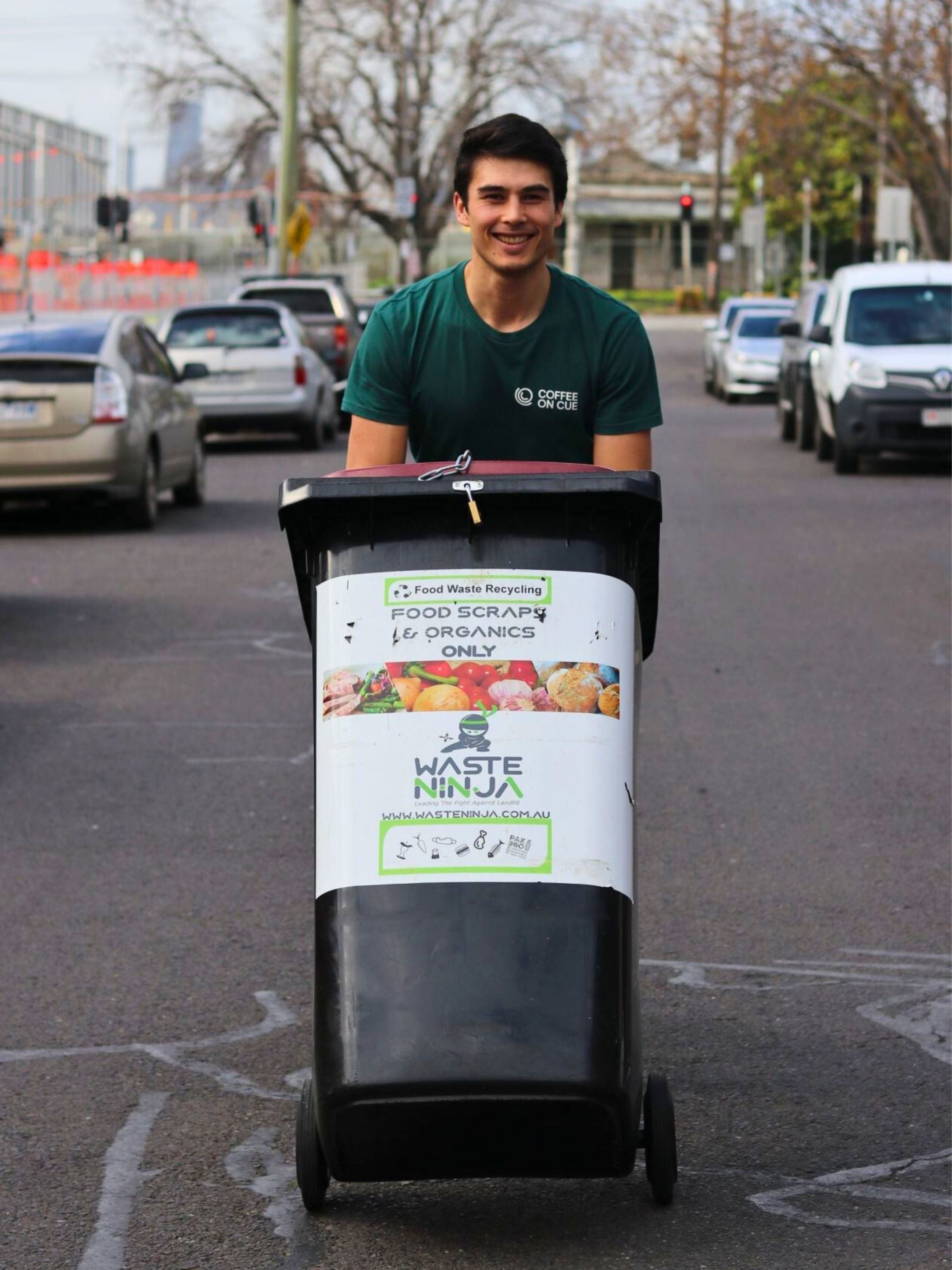 Coffee grounds waste collection bin