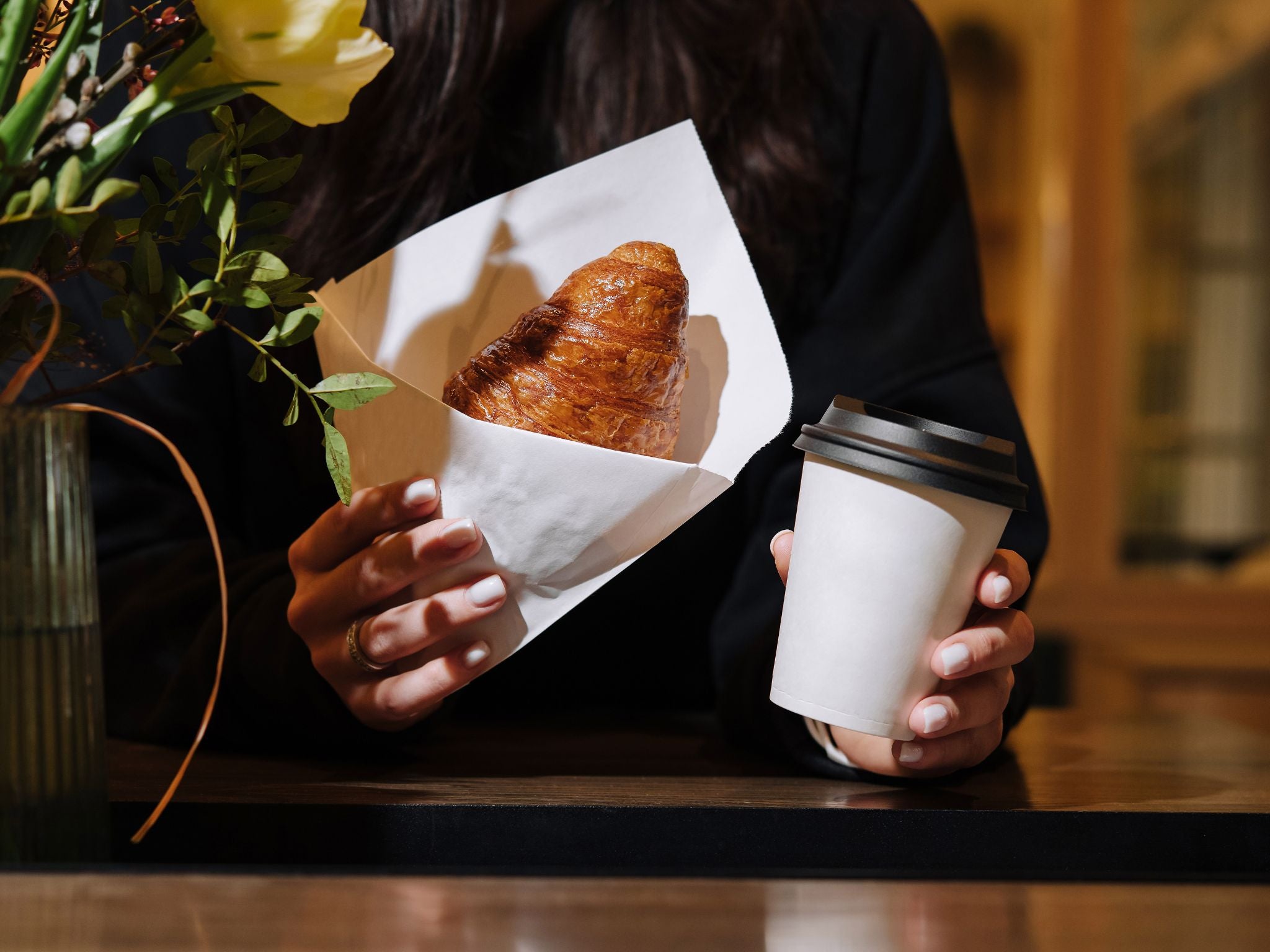 Croissant and coffee