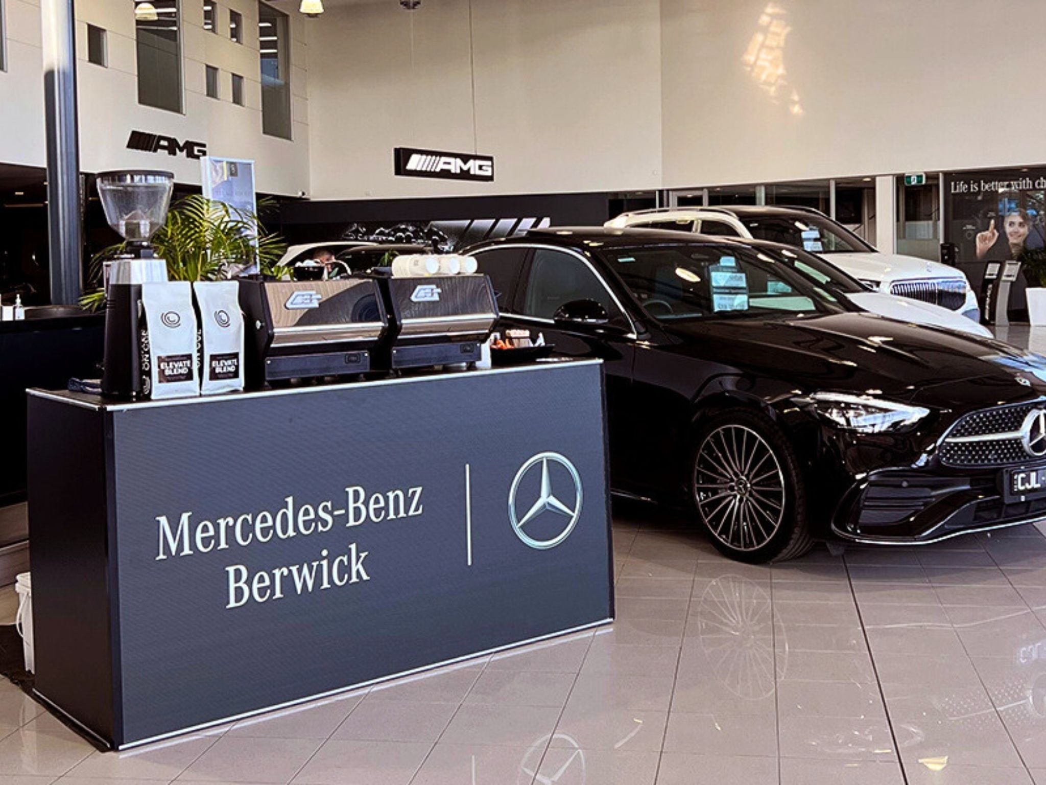 Mercedes benz coffee cart