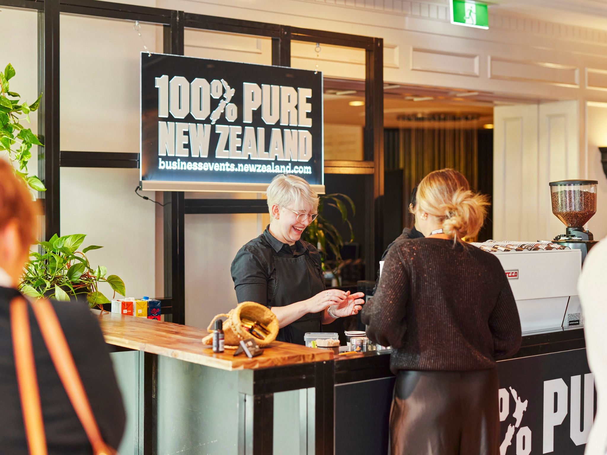 Barista on tourism nz expo stand