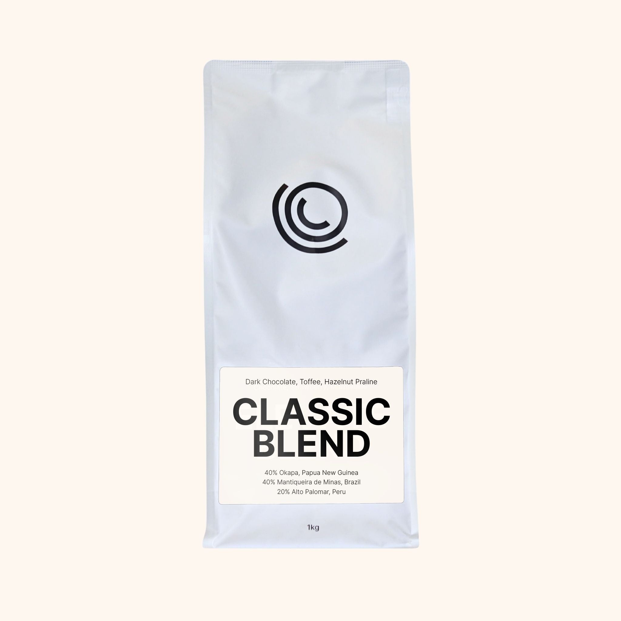 1kg bag of classic blend coffee