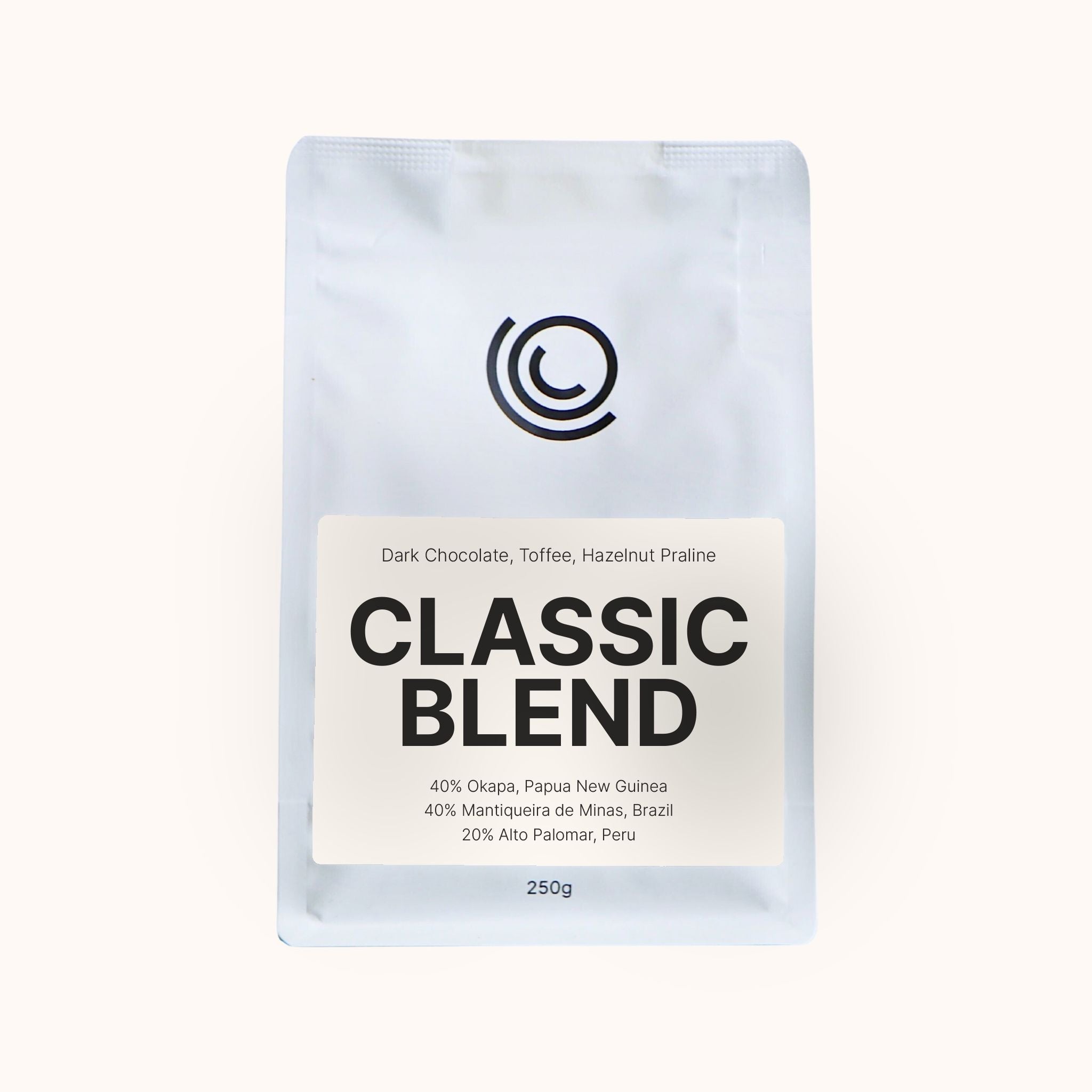 250g bag of classic blend coffee