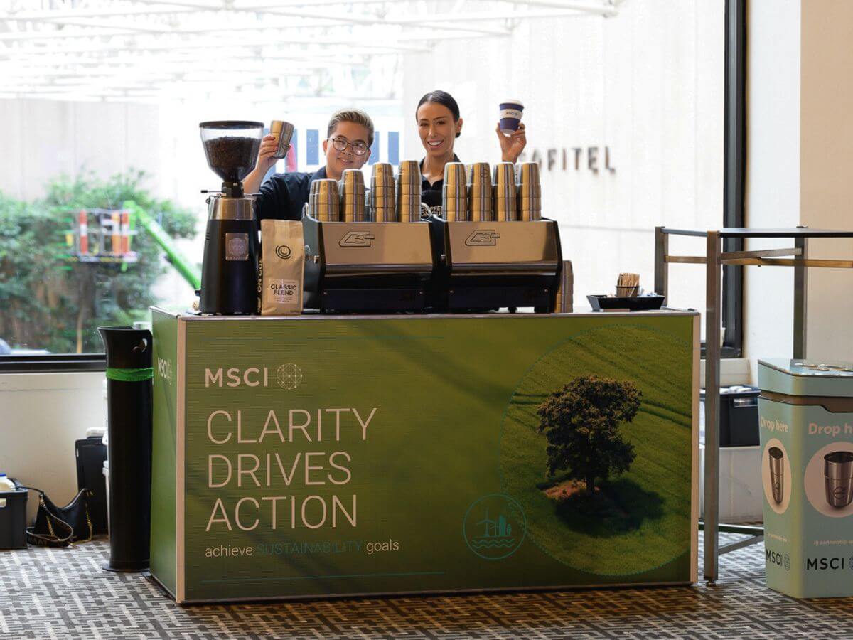 Fully branded conference coffee cart